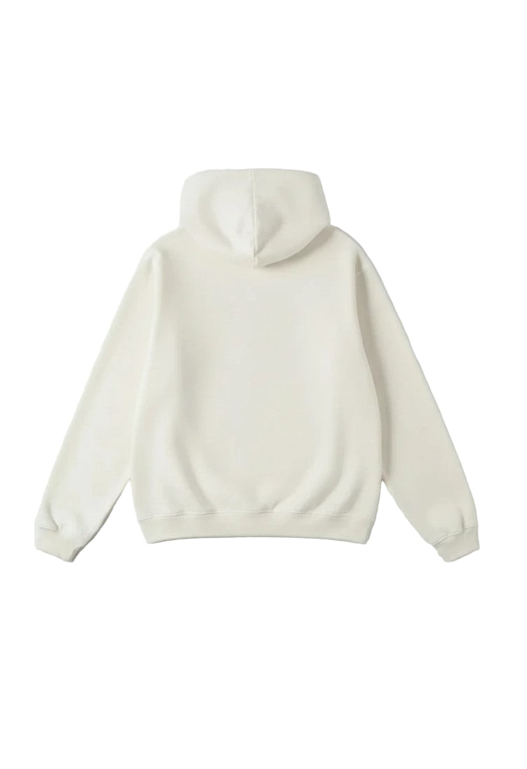 back side of off White hoodie on a light gray background - Mine outfit - best for for casual wear , parties , date , university and colleges