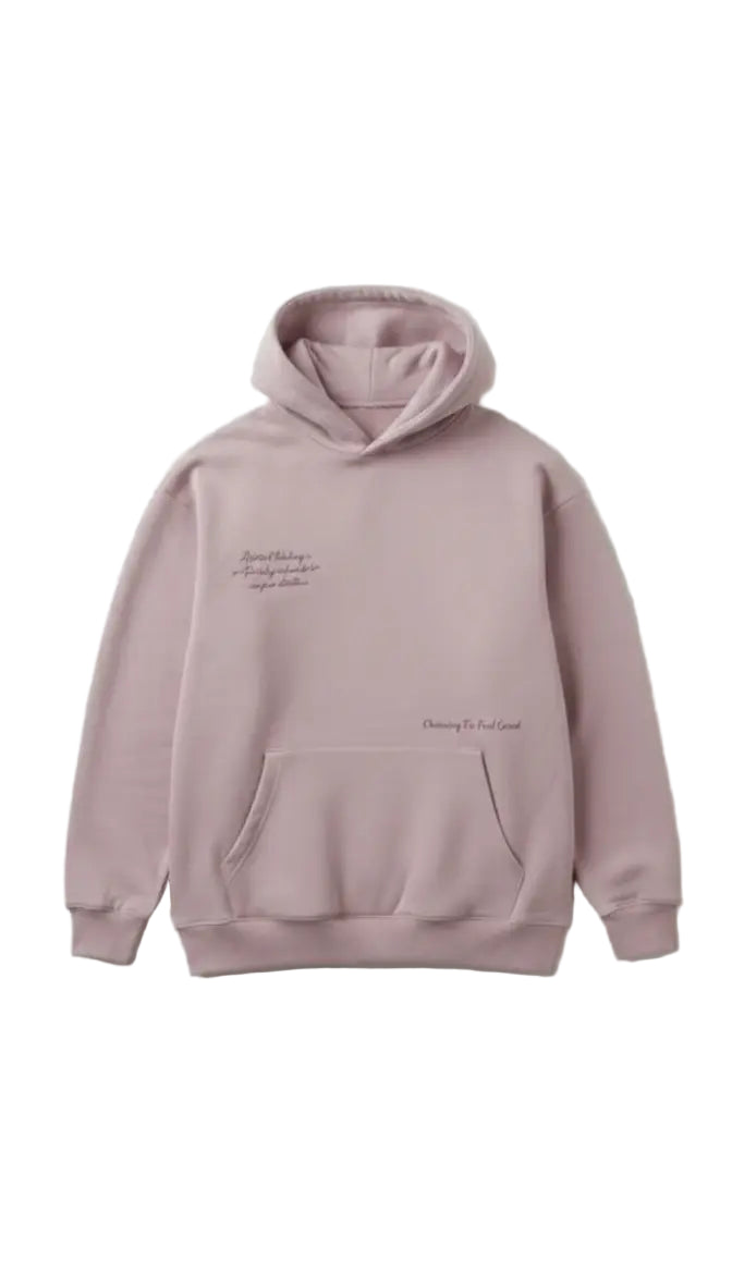 Front view of the Lalic lavender unisex hoodie laid flat, showing the soft fabric, kangaroo pocket, and charming lavender color.

