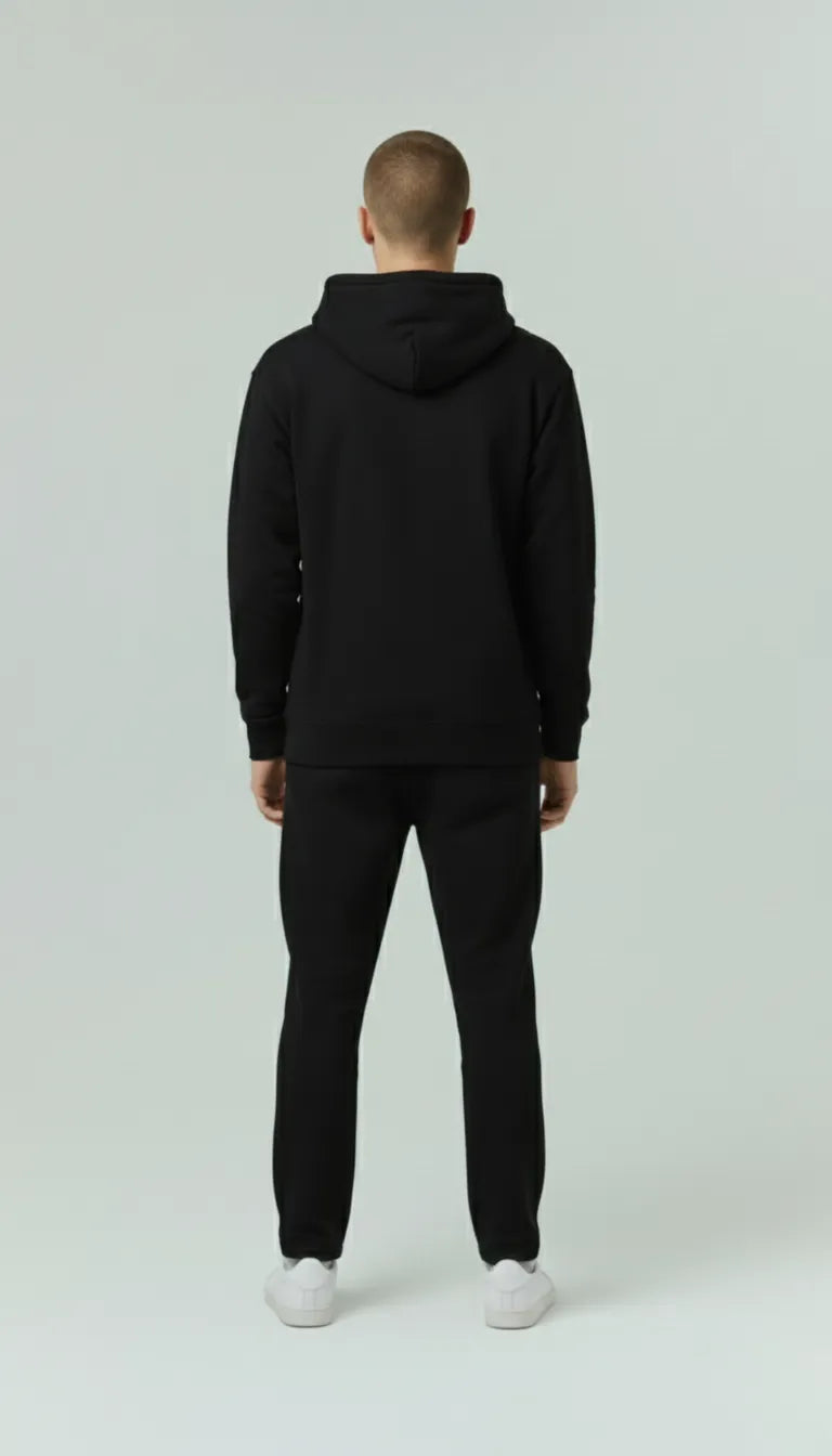 The Billaby Hoodie back view - clean minimalist design for men and women
