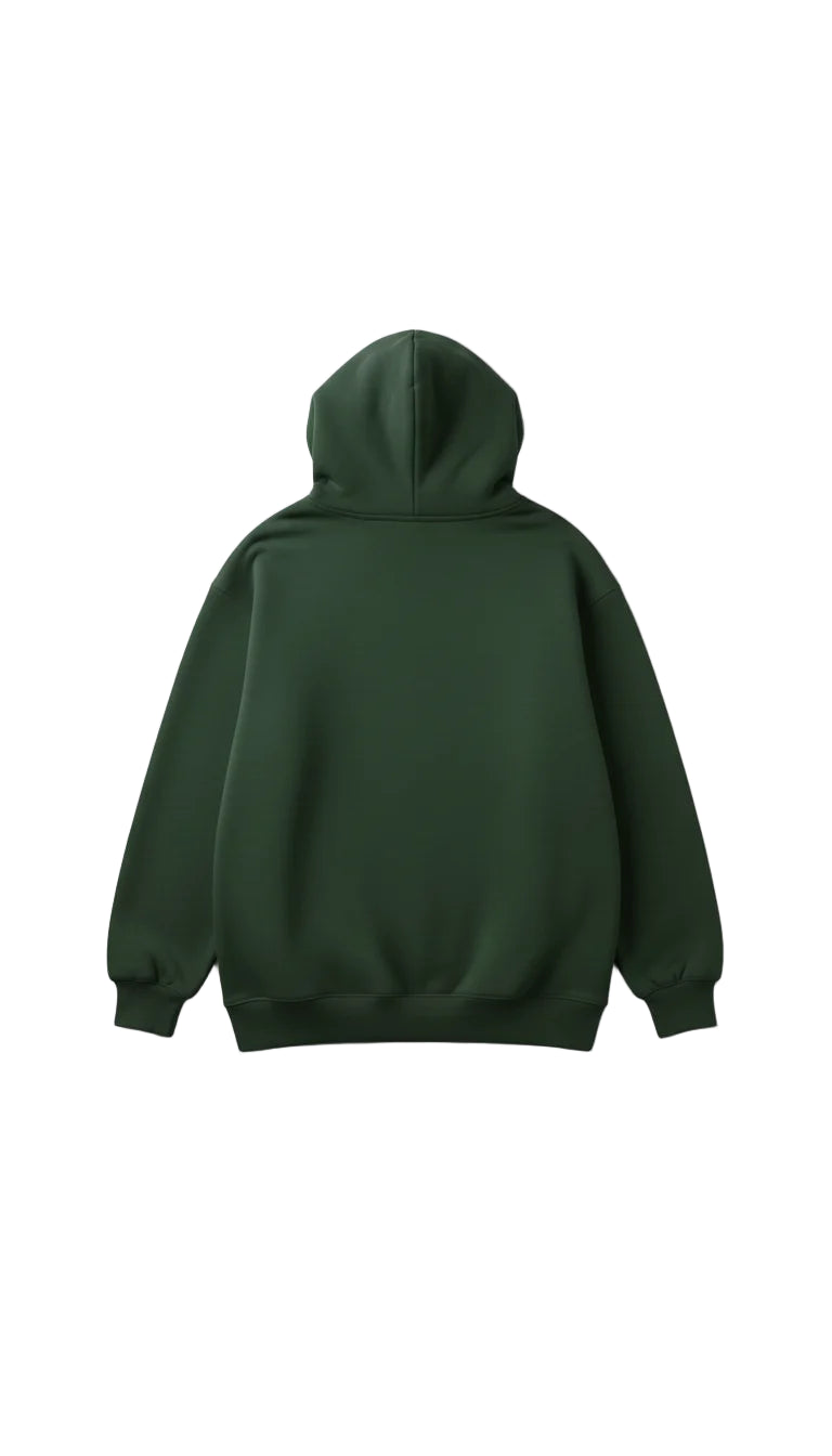 Green hoodie on a white background